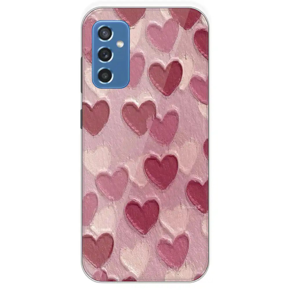Pastel Hearts Love - Printed Silicone Case For Samsung Galaxy M52