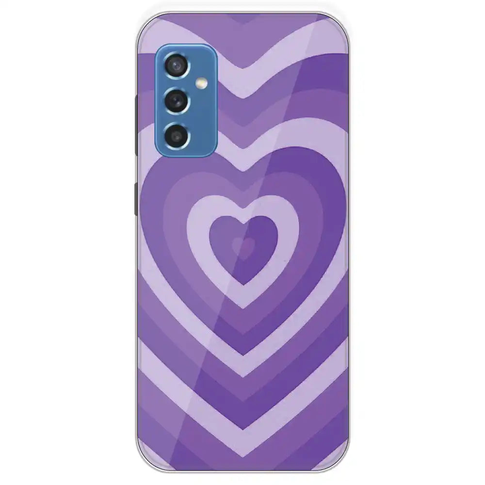 Purple Hearts - Printed Silicone Case For Samsung Galaxy M52