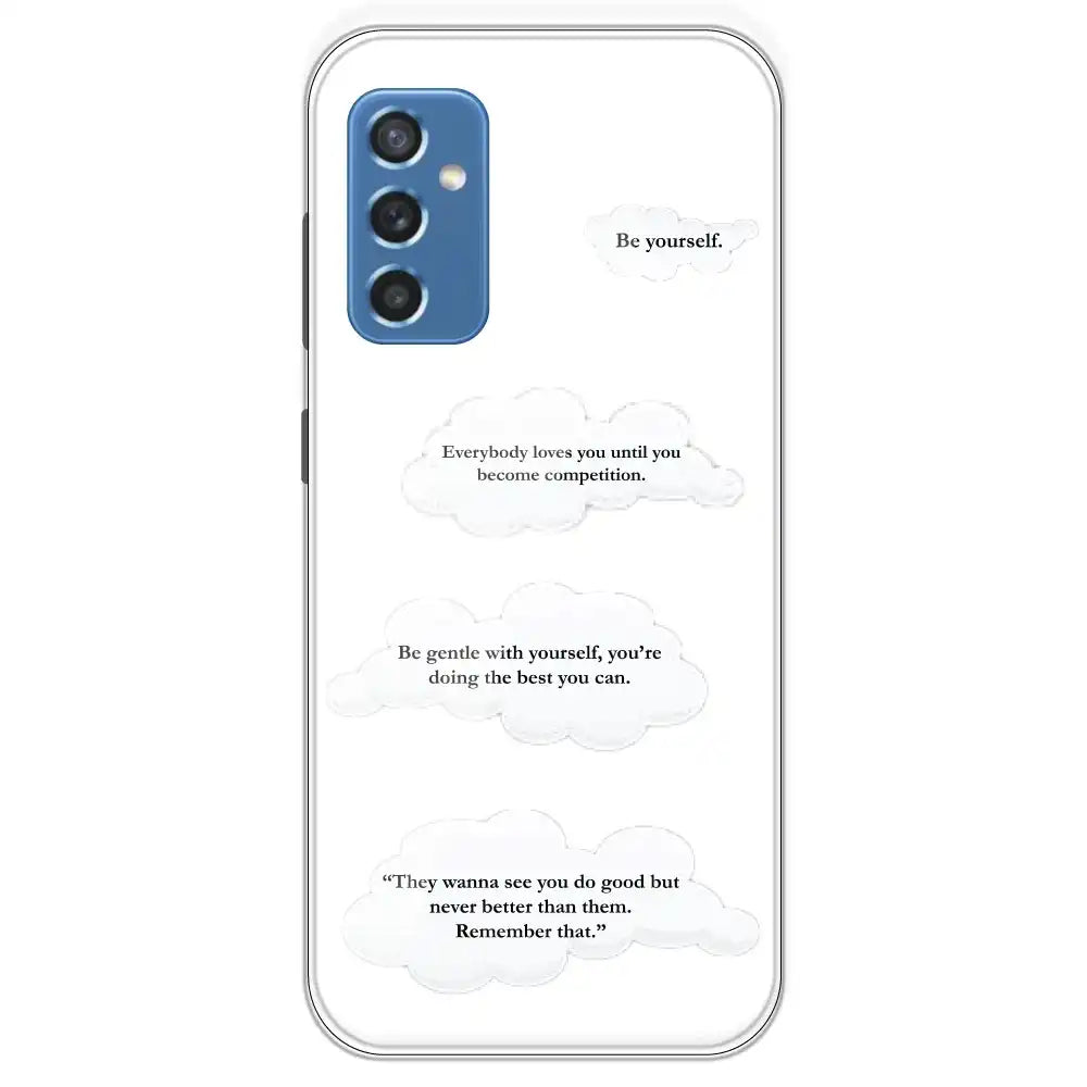 Quotes And Clouds - Clear Printed Silicone Case For Samsung Galaxy M52