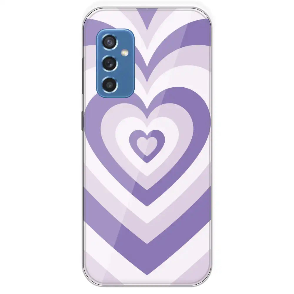 Dark Purple Hearts - Printed Silicone Case For Samsung Galaxy M52