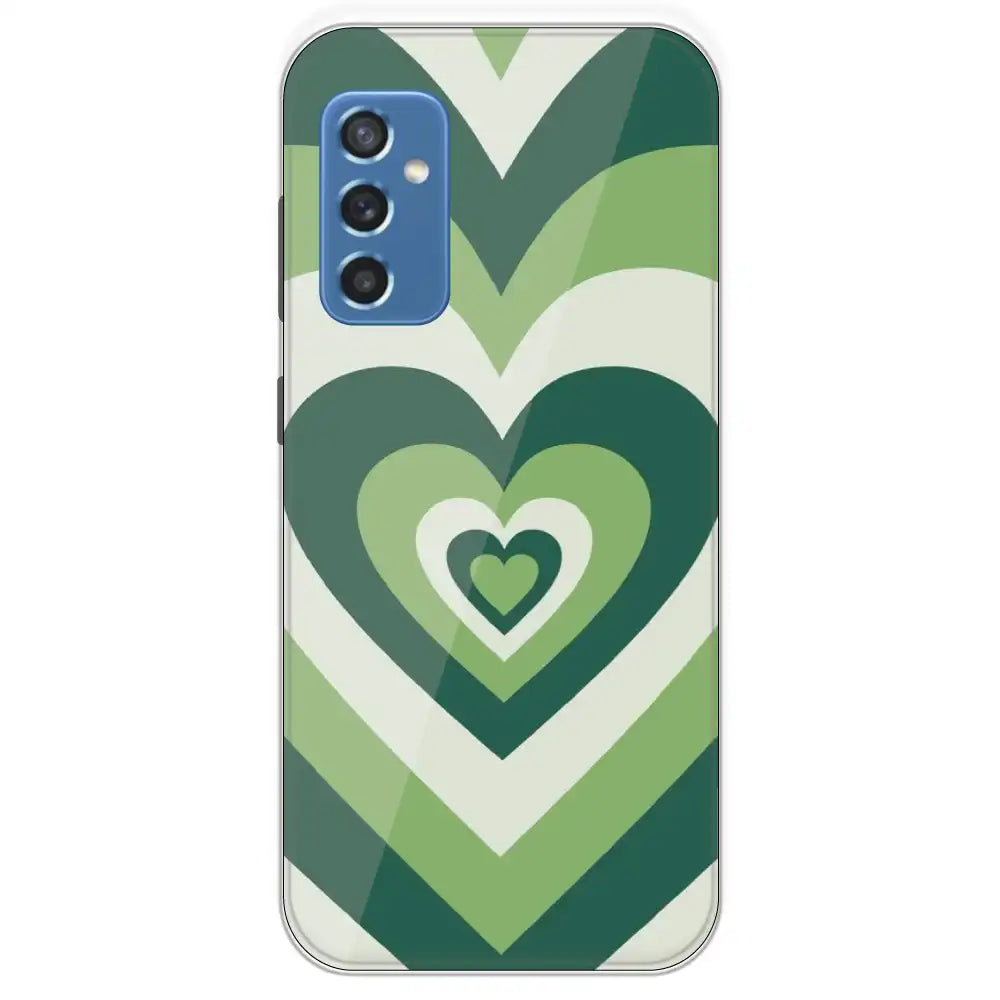 Dark Green Hearts - Printed Silicone Case For Samsung Galaxy M52