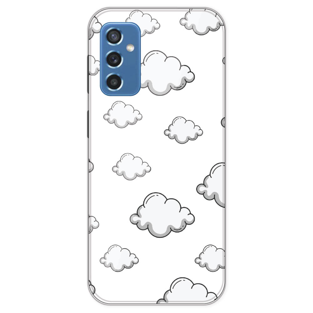 Clouds - Clear Printed Silicone Case For Samsung Galaxy M52
