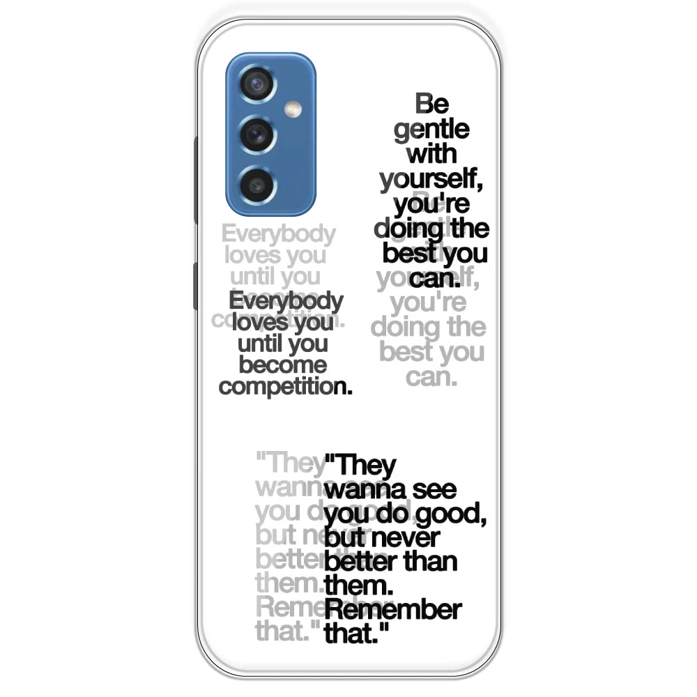 Motivational Quotes - Clear Printed Silicone Case For Samsung Galaxy M52