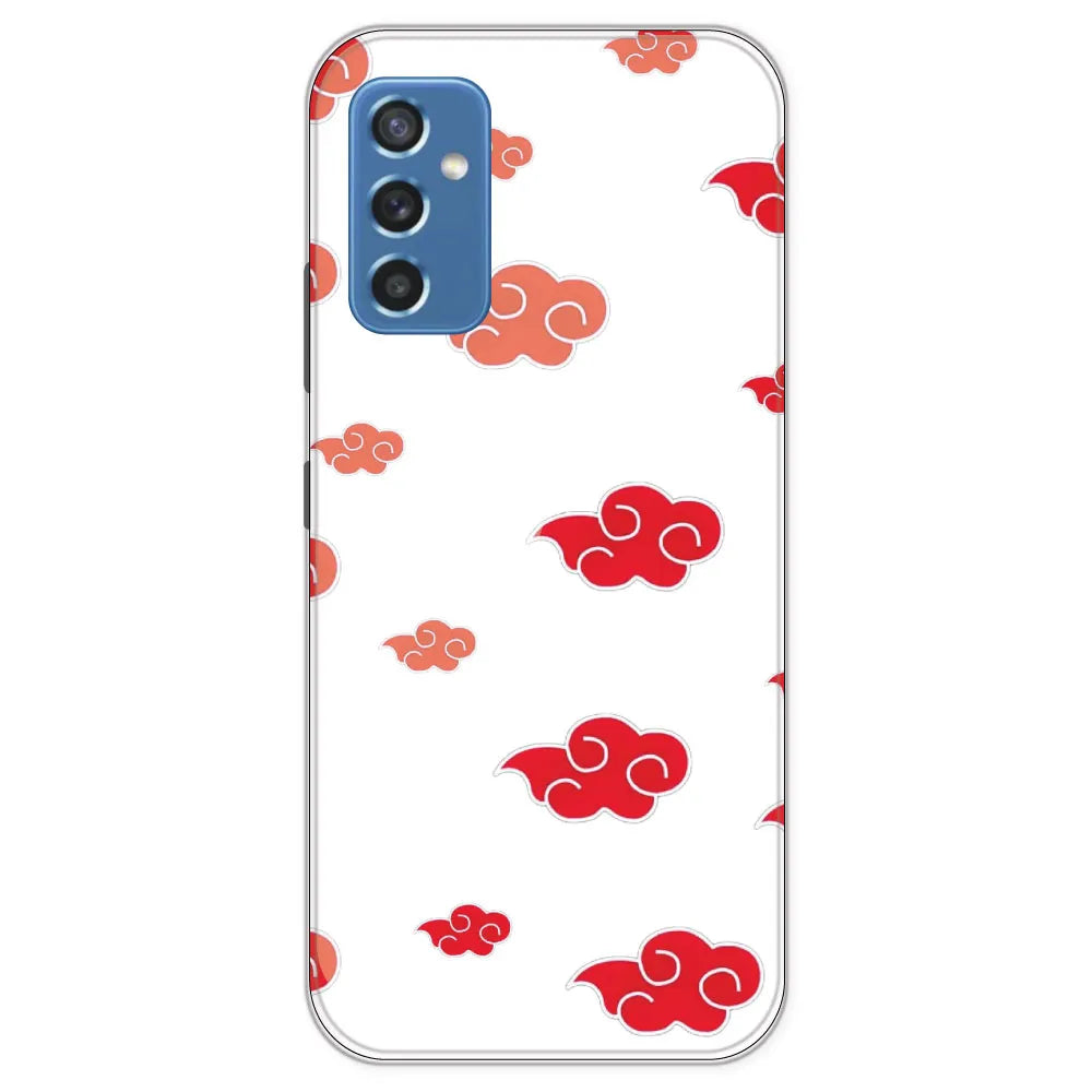 Red Clouds - Clear Printed Silicone Case For Samsung Galaxy M52