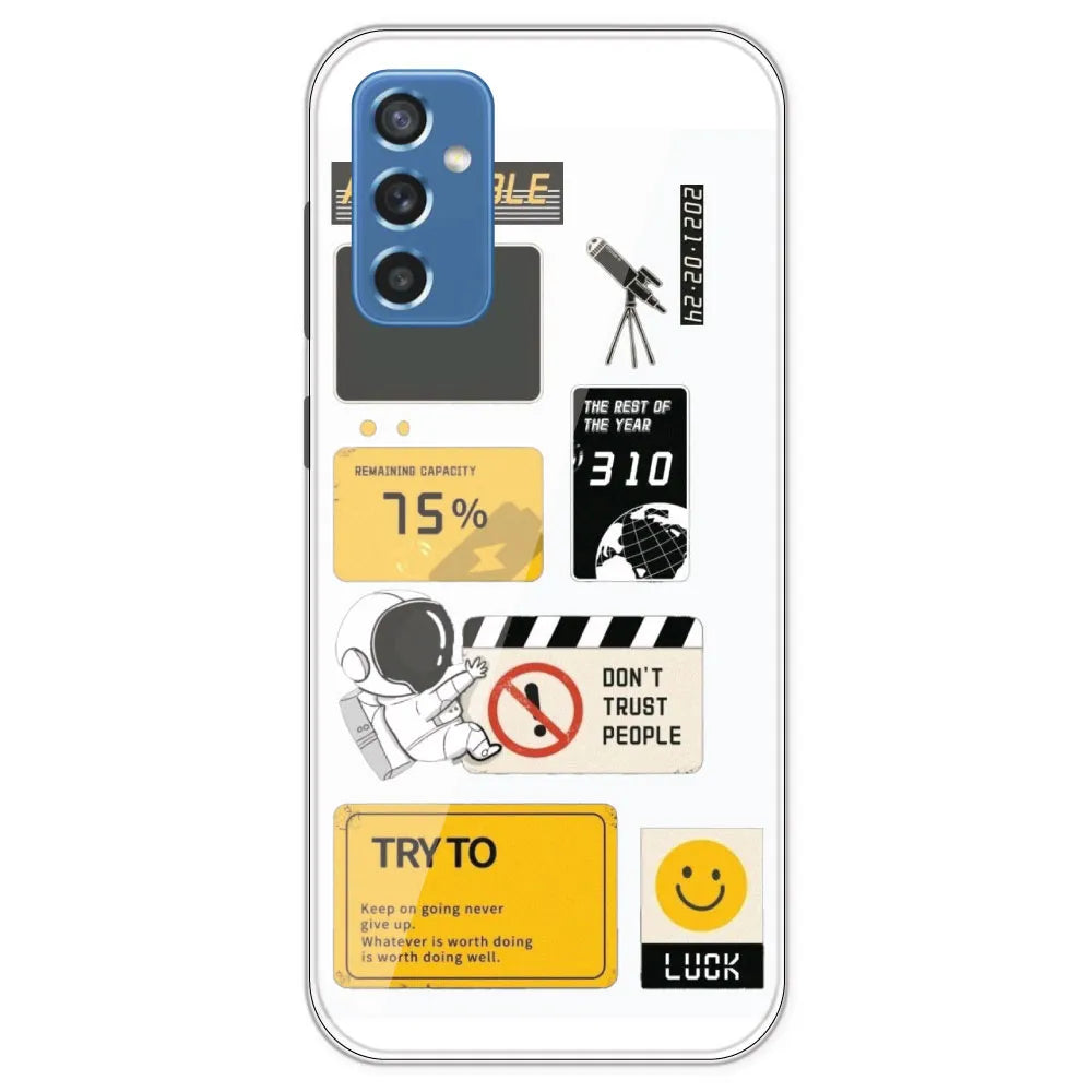Space - Clear Printed Silicone Case For Samsung Galaxy M52