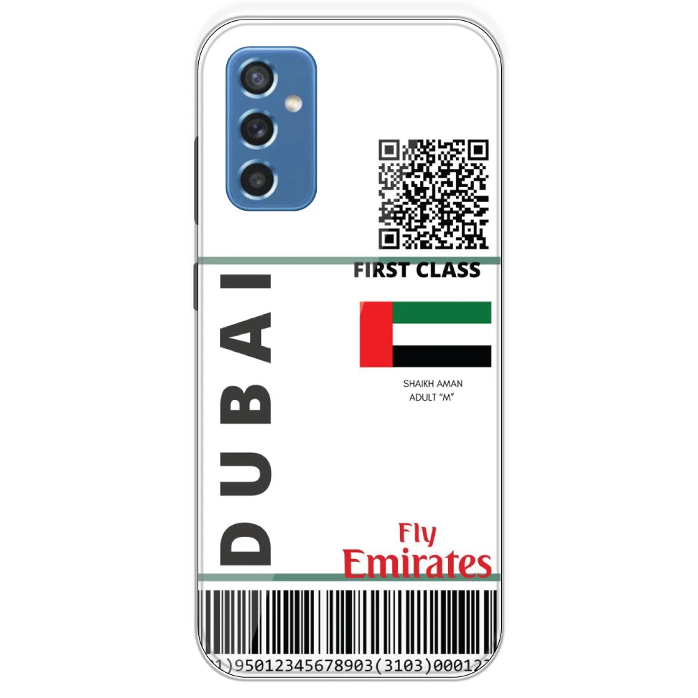 Dubai Ticket - Clear Printed Silicone Case For Samsung Galaxy M52