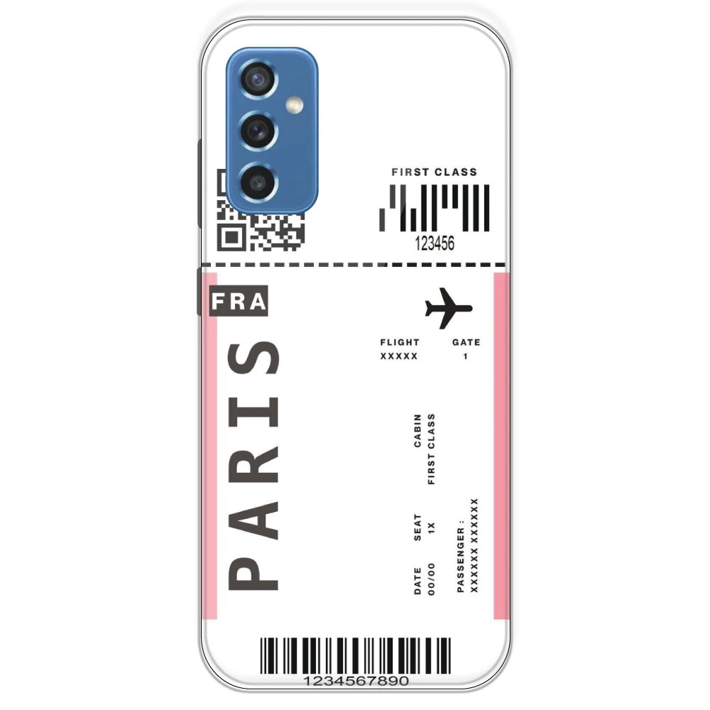 Paris Ticket - Clear Printed Silicone Case For Samsung Galaxy M52