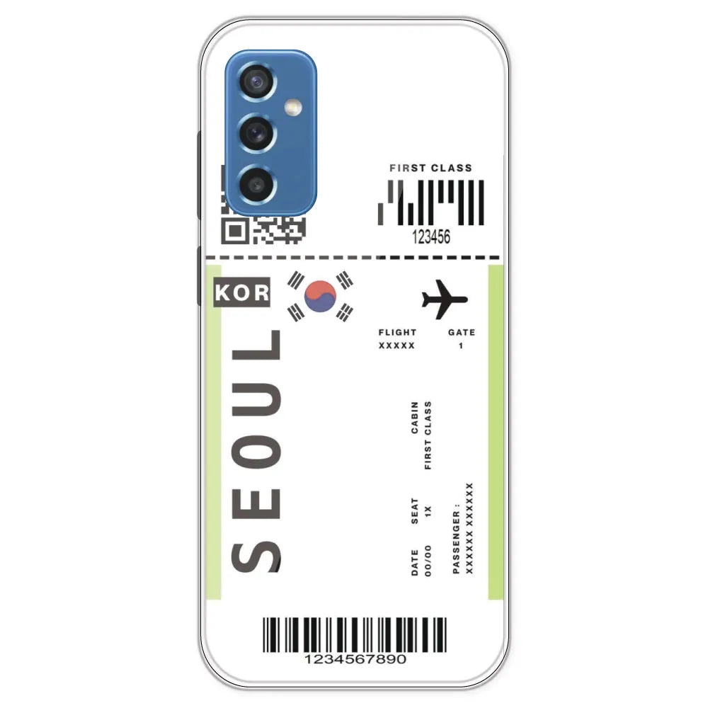 Seoul Ticket - Clear Printed Silicone Case For Samsung Galaxy M52