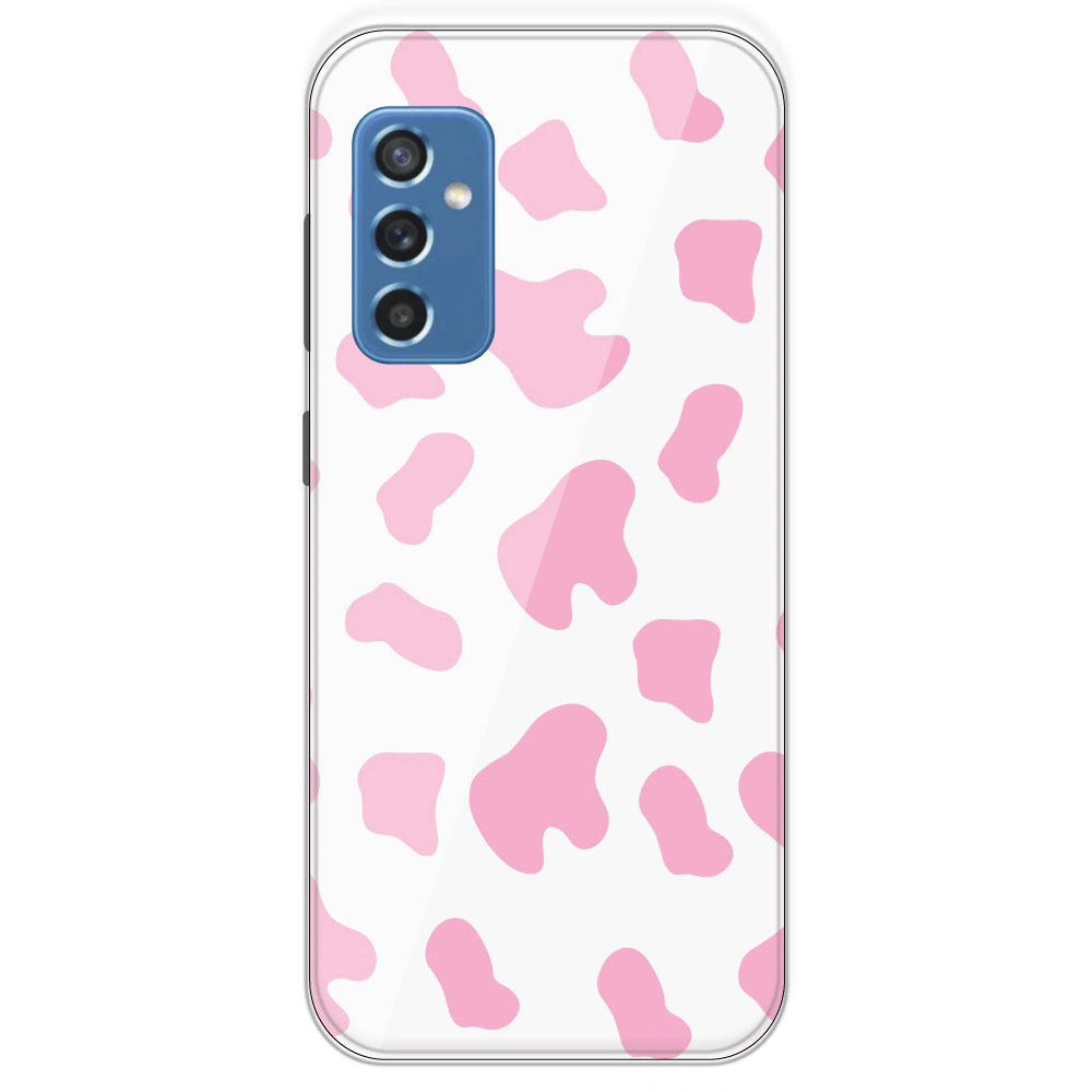 Pink Cow Print - Clear Printed Silicone Case For Samsung Galaxy M52