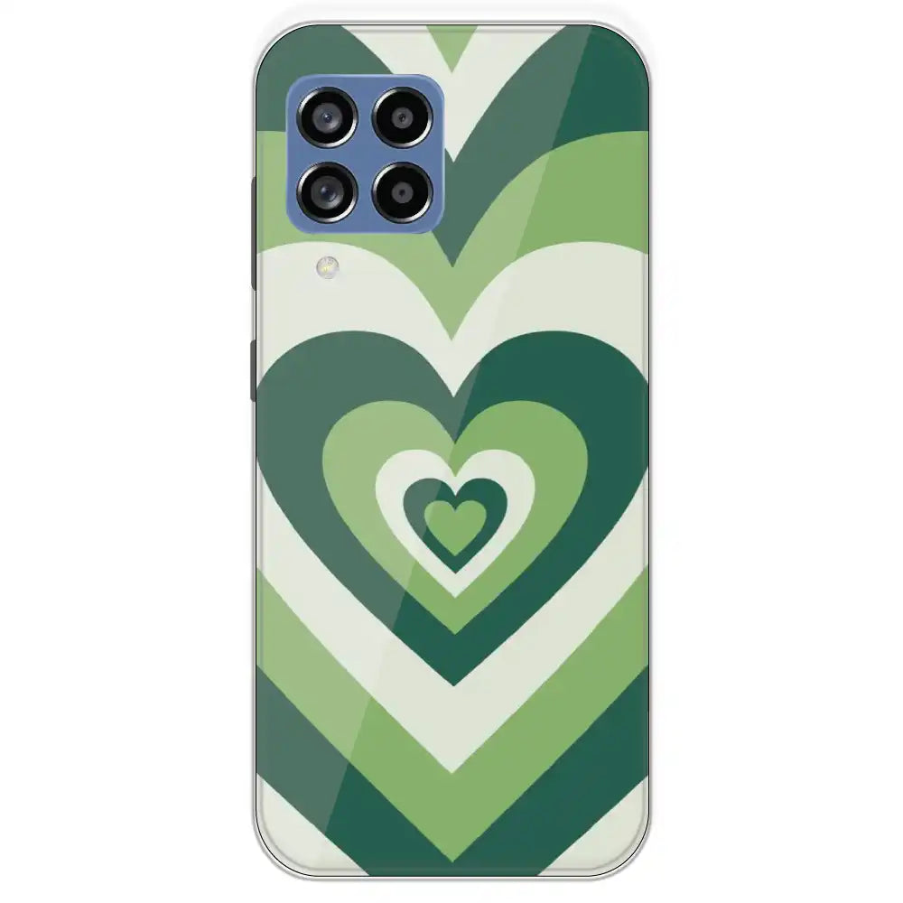Dark Green Hearts - Printed Silicone Case For Samsung Galaxy M53