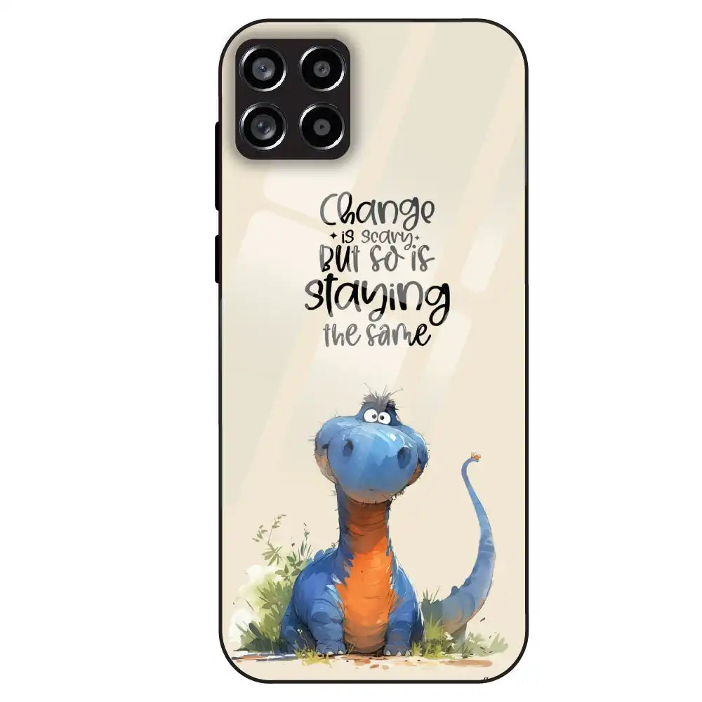 Cute Dinosaur Quote - Glass Case For Samsung Galaxy M53