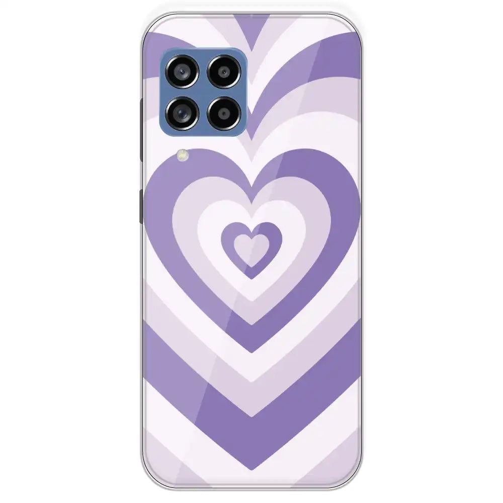 Dark Purple Hearts - Printed Silicone Case For Samsung Galaxy M53