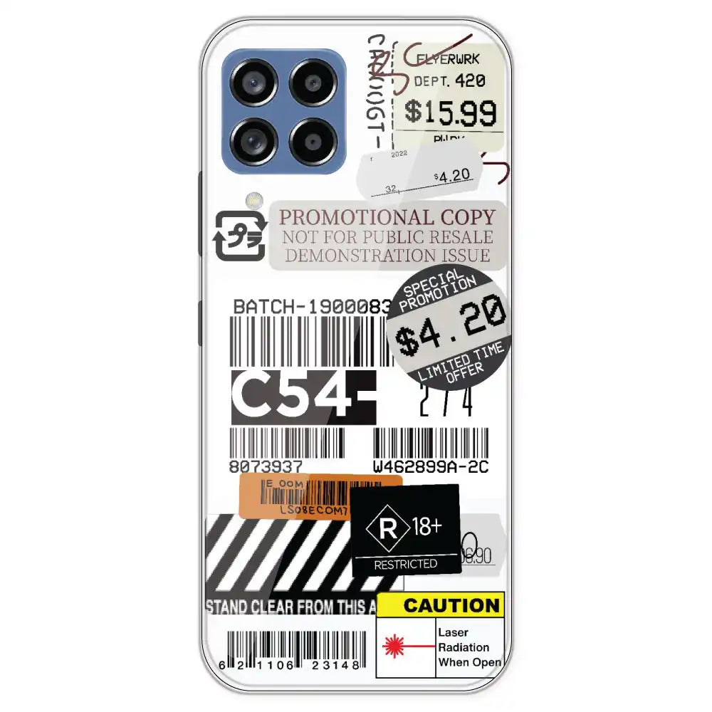 Labels - Clear Printed Silicone Case For Samsung Galaxy M53