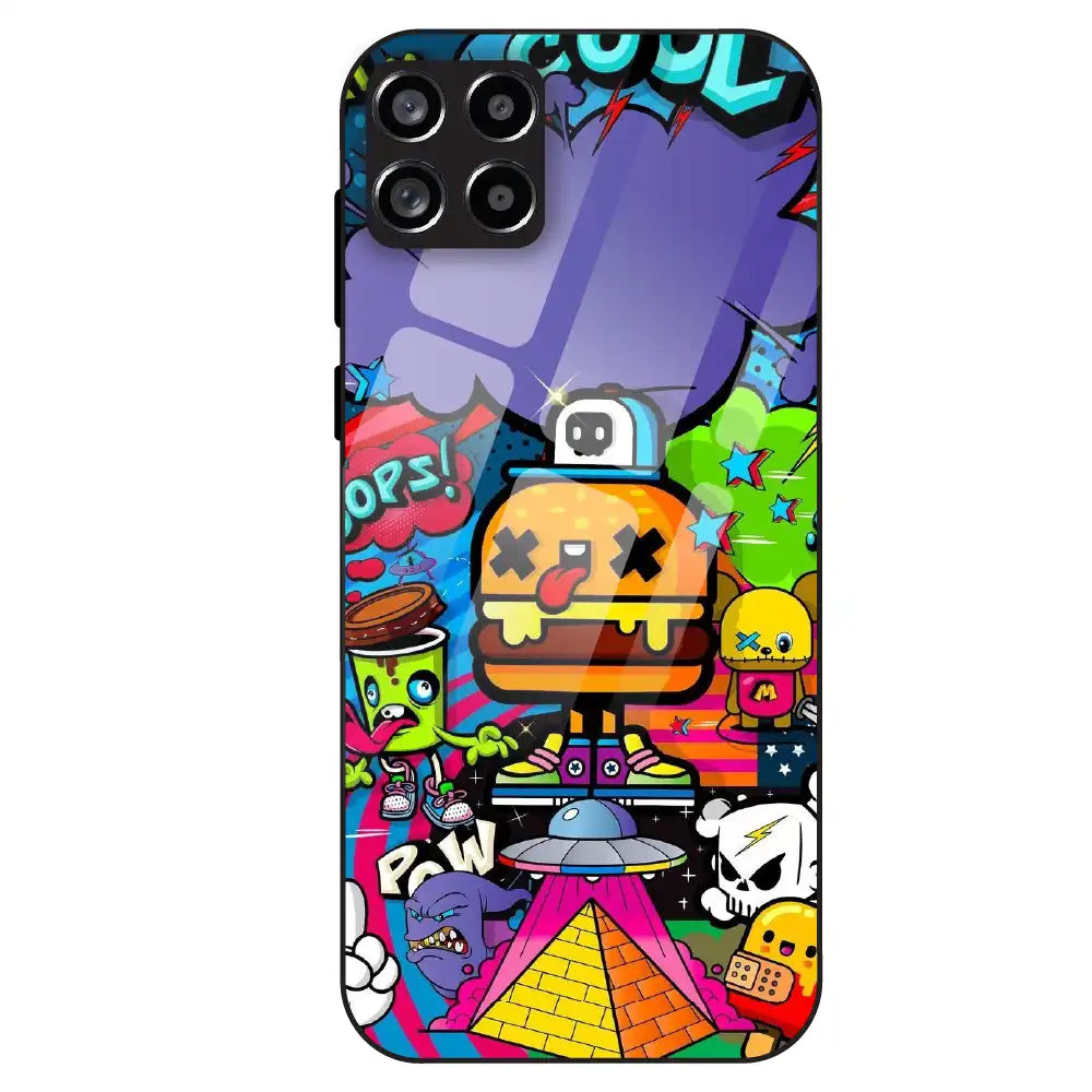 Colorful Graffiti Cartoon - Glass Case For Samsung Galaxy M53