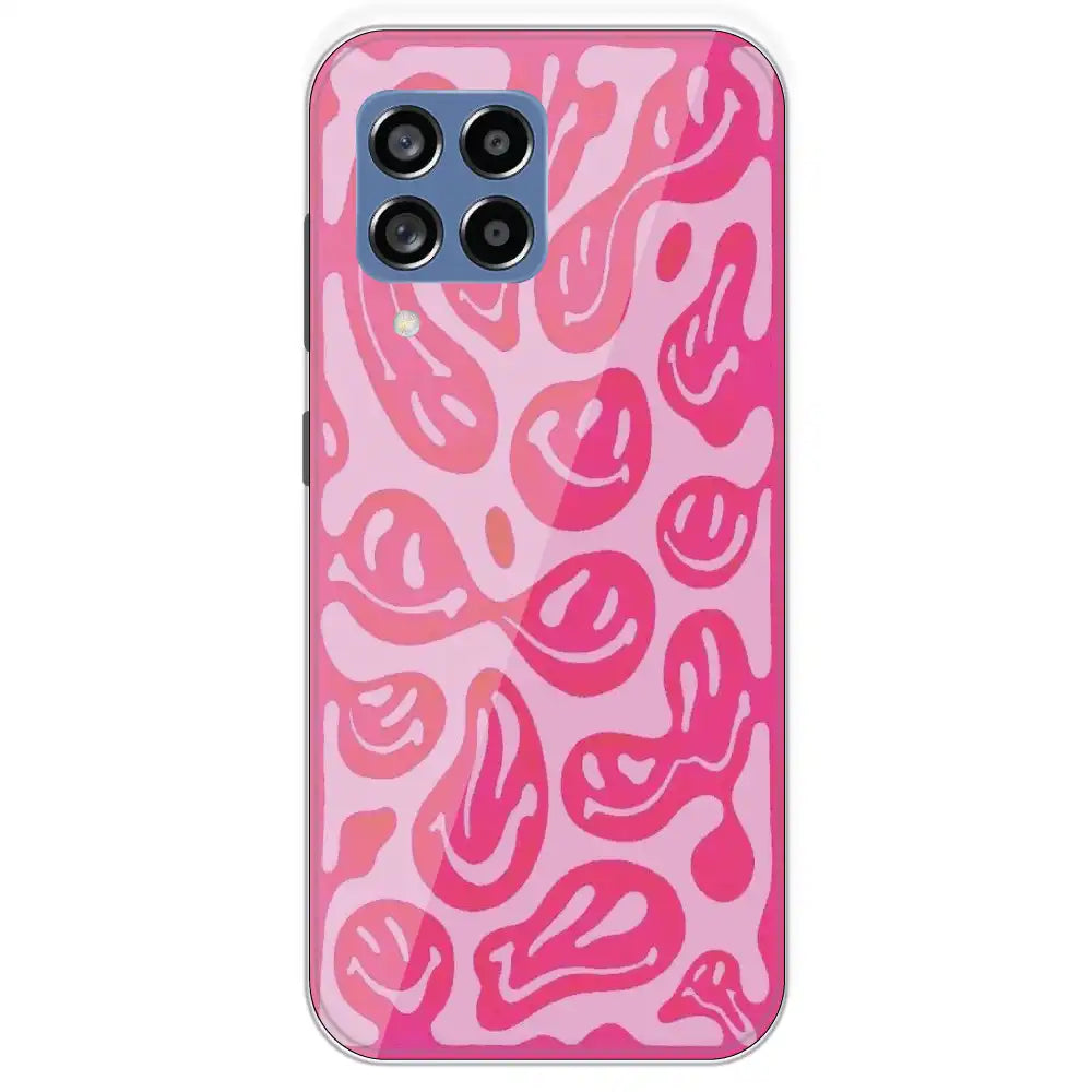 Pink Smilies - Printed Silicone Case For Samsung Galaxy M53