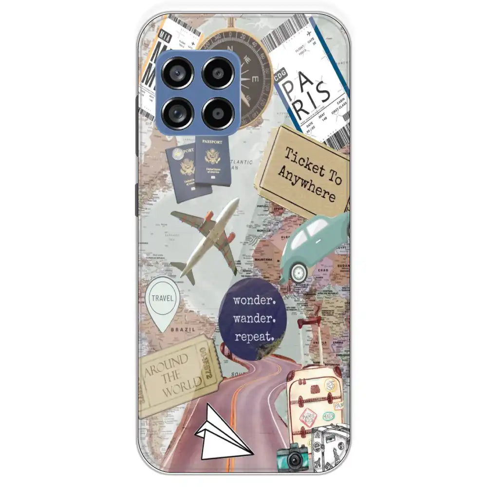 Travel Collage - Printed Silicone Case For Samsung Galaxy M53