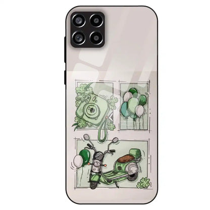Vintage Green Sketch Aesthetic - Glass Case For Samsung Galaxy M53