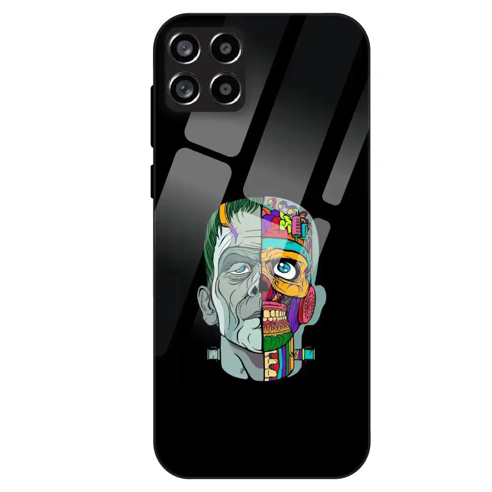 Half Skull Pop Art - Glass Case For Samsung Galaxy M53
