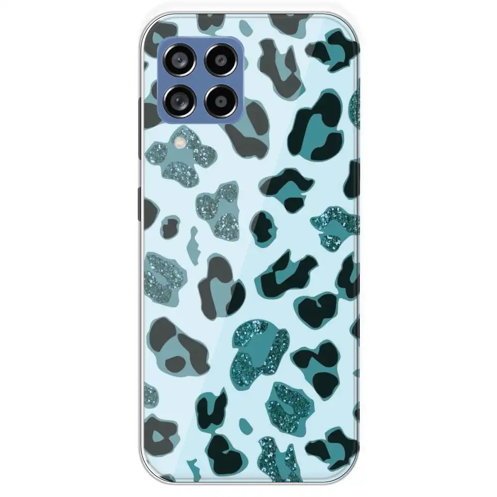 Blue Leopard Glitter Print - Printed Silicone Case For Samsung Galaxy 
M53