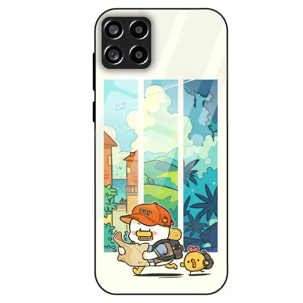 Cute Duck Adventure - Glass Case For Samsung Galaxy M53
