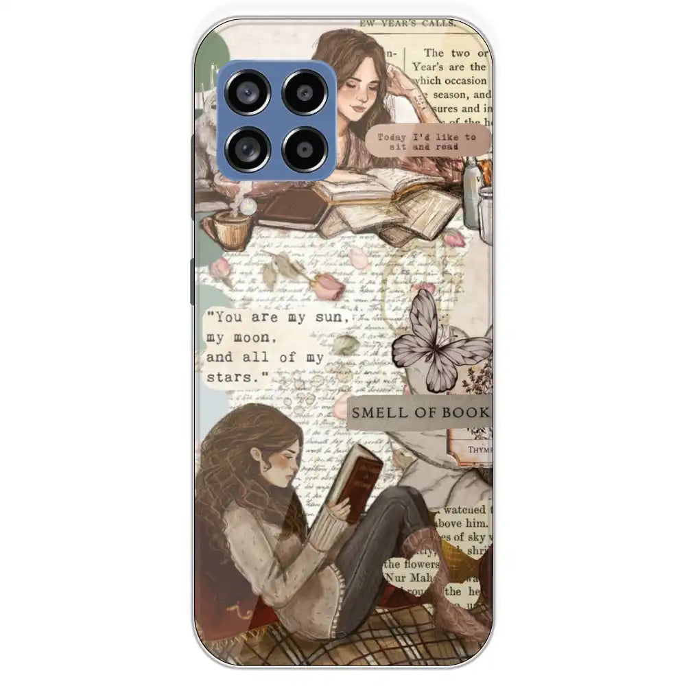 Book Collage - Printed Silicone Case For Samsung Galaxy M53