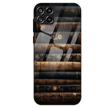 Vintage Book Stack - Glass Case For Samsung Galaxy M53