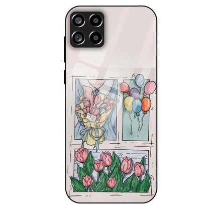 Tulip Aesthetic Sketch - Glass Case For Samsung Galaxy M53