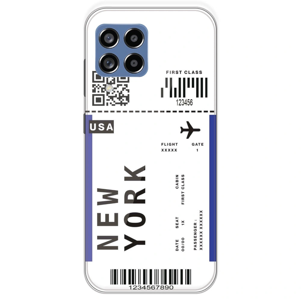New York Ticket - Clear Printed Silicone Case For Samsung Galaxy M53