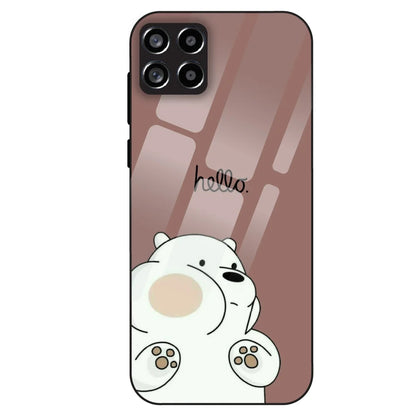 Cute Bear Minimal - Glass Case For Samsung Galaxy M53
