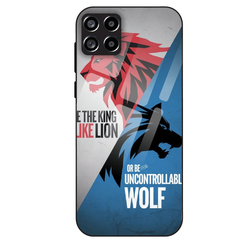 Lion vs Wolf Power - Glass Case For Samsung Galaxy M53