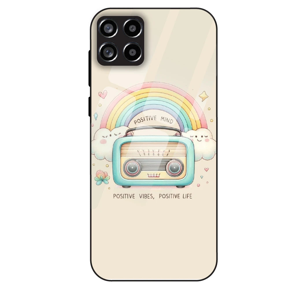 Positive Vibes Retro - Glass Case For Samsung Galaxy M53