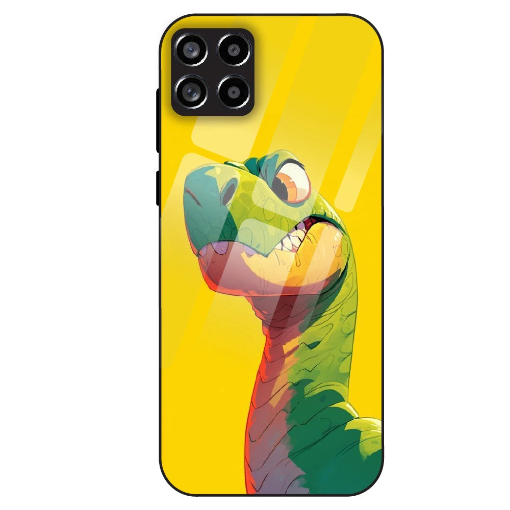 Cute Dino Popt - Glass Case For Samsung Galaxy M53