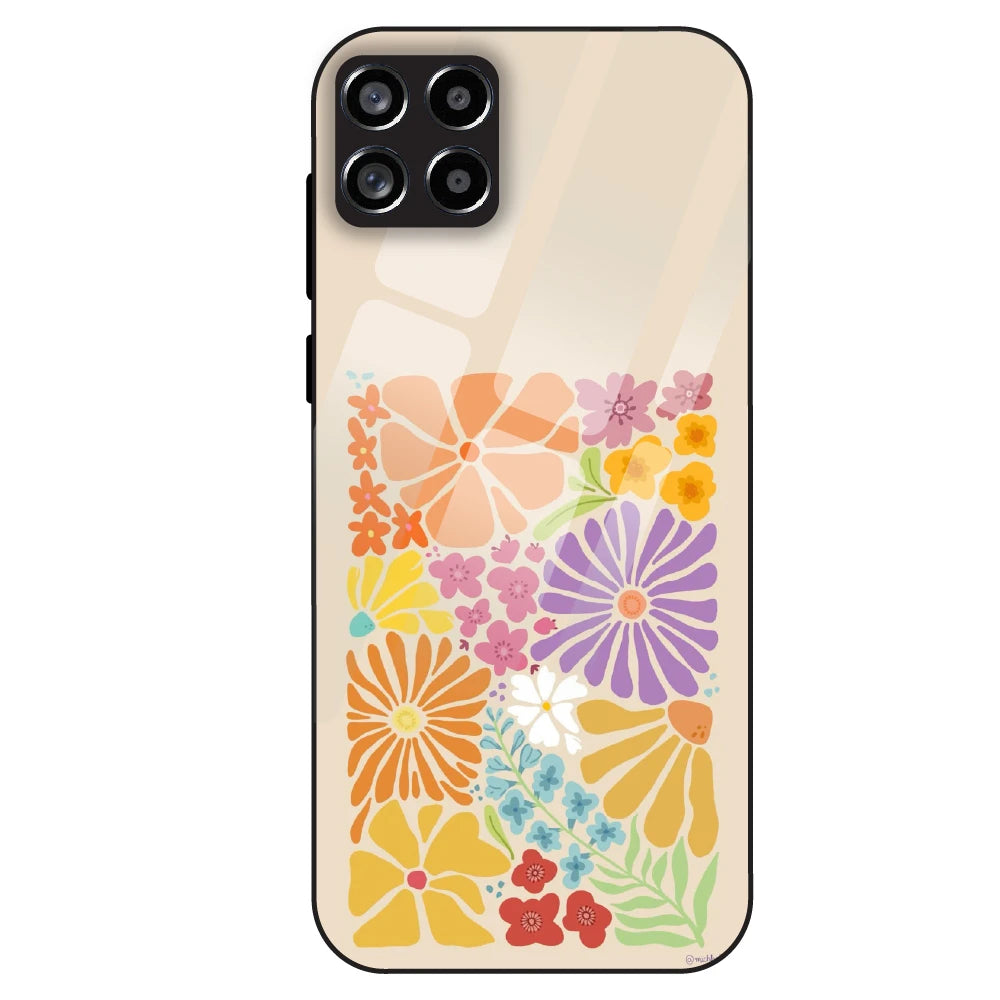 Colorful Floral - Glass Case For Samsung Galaxy M53