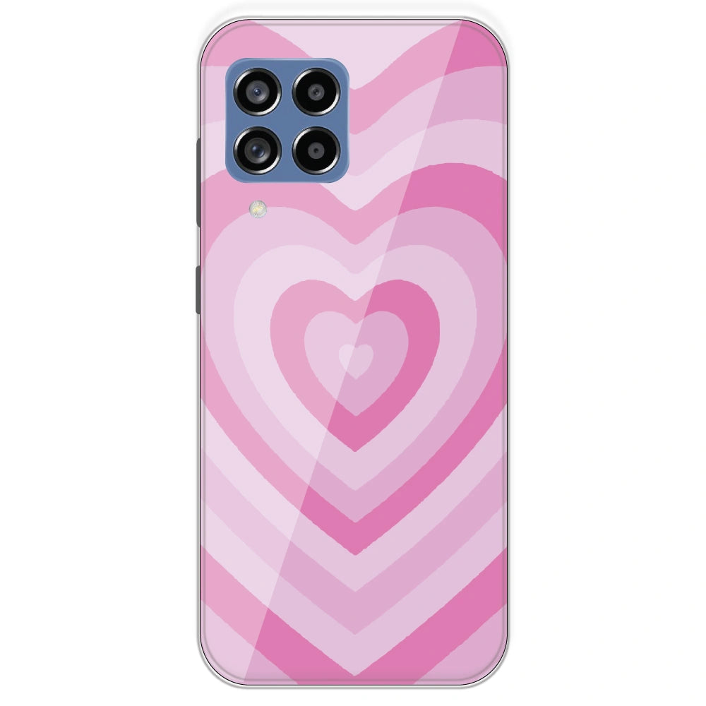 Pink Hearts - Printed Silicone Case For Samsung Galaxy M53