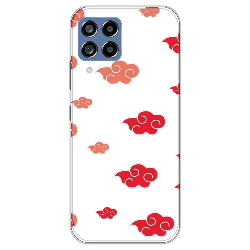 Red Clouds - Clear Printed Silicone Case For Samsung Galaxy M53