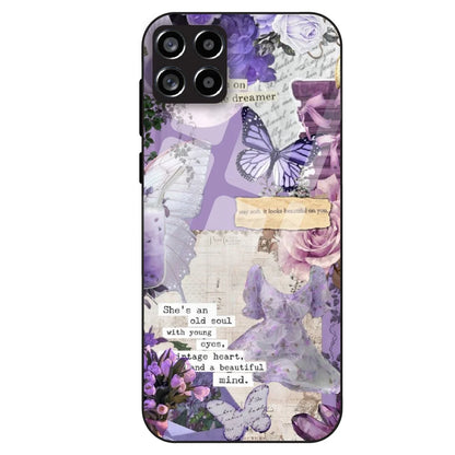 Lavender Vintage Collage - Glass Case For Samsung Galaxy M53