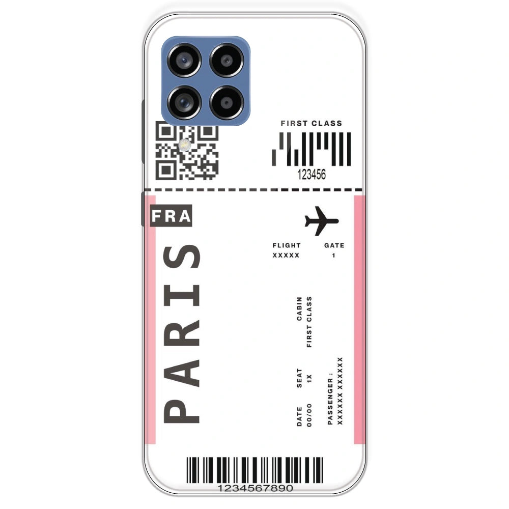 Paris Ticket - Clear Printed Silicone Case For Samsung Galaxy M53