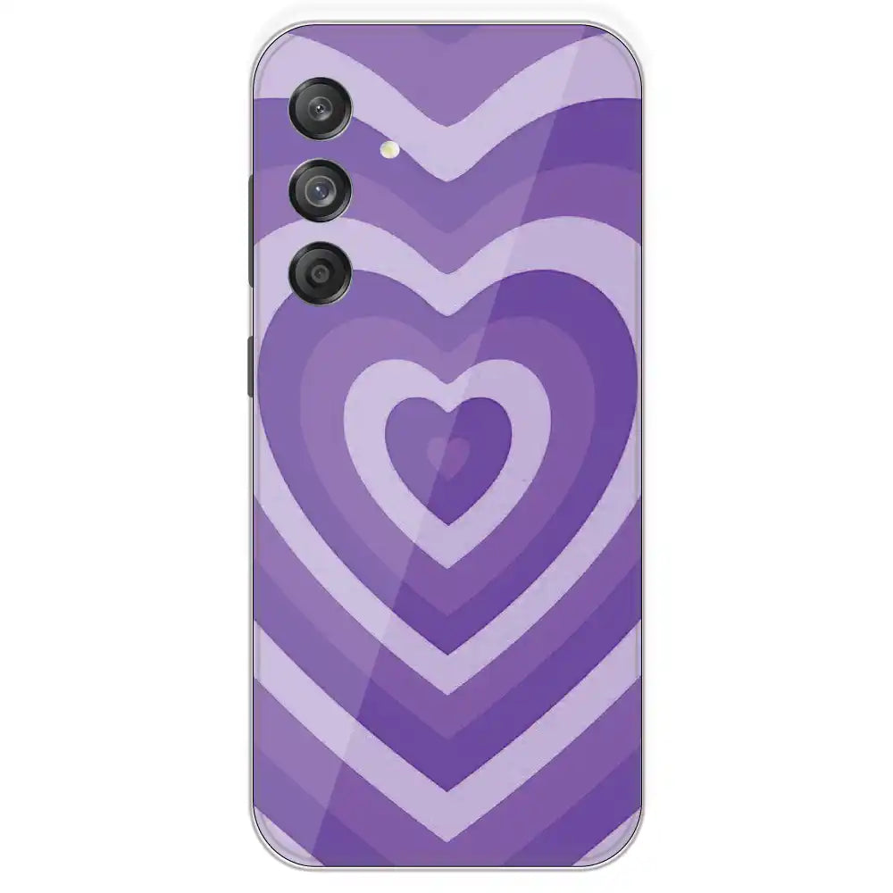 Purple Hearts - Printed Silicone Case For Samsung Galaxy M55