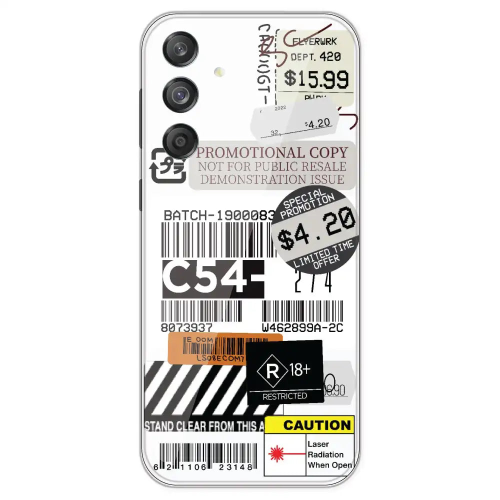 Labels - Clear Printed Silicone Case For Samsung Galaxy M55
