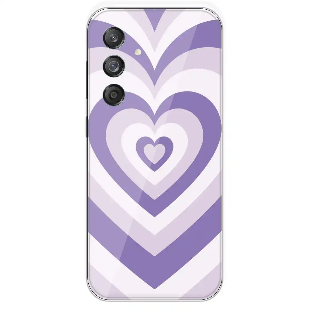 Dark Purple Hearts - Printed Silicone Case For Samsung Galaxy M55