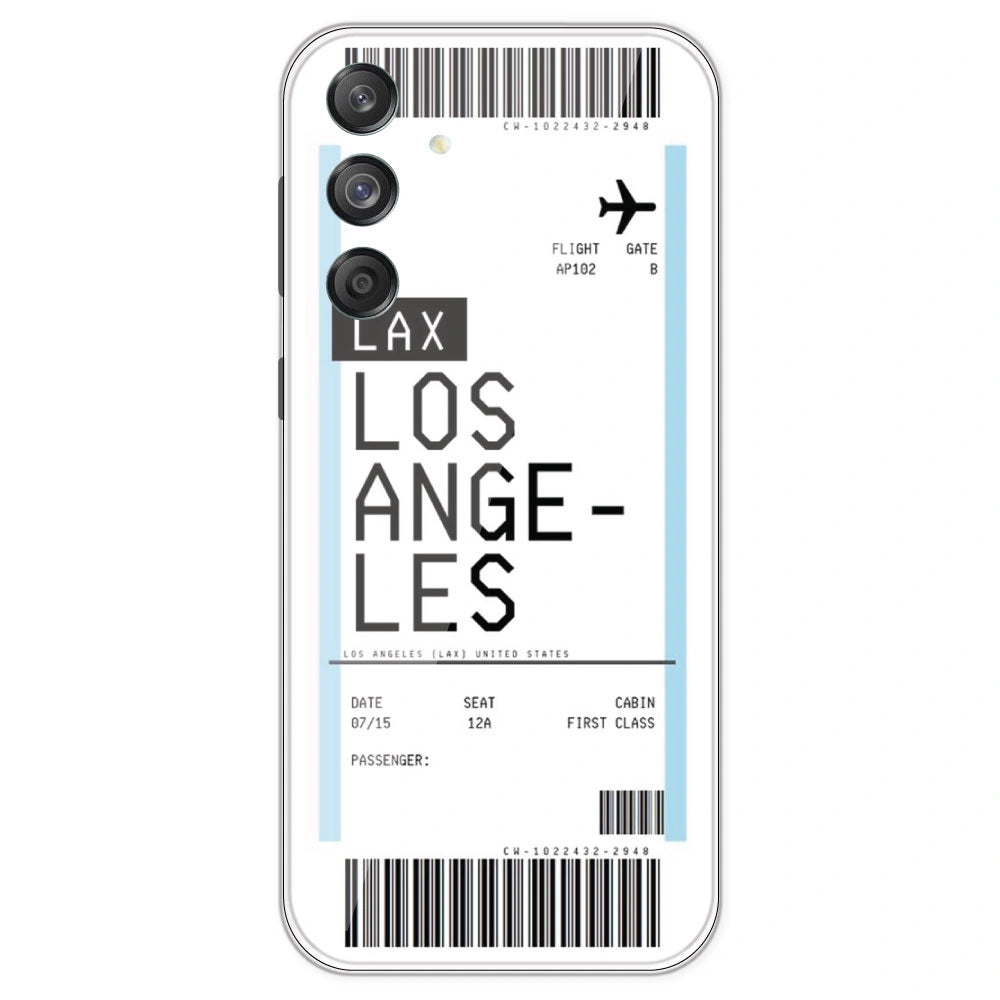 Los Angeles Ticket - Clear Printed Silicone Case For Samsung Galaxy M55