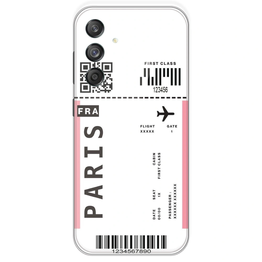 Paris Ticket - Clear Printed Silicone Case For Samsung Galaxy M55