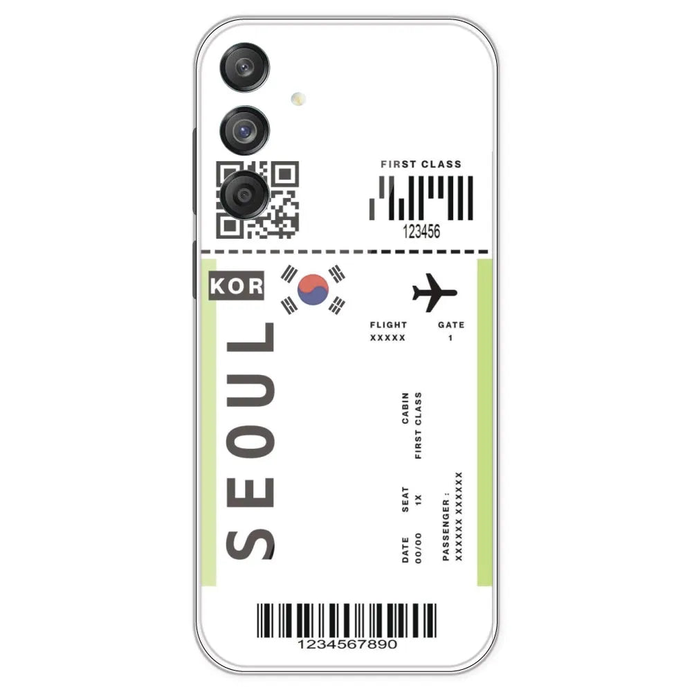 Seoul Ticket - Clear Printed Silicone Case For Samsung Galaxy M55