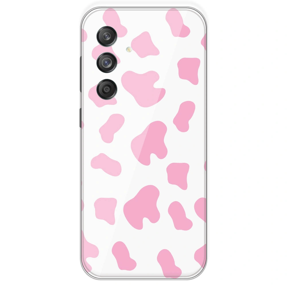 Pink Cow Print - Clear Printed Silicone Case For Samsung Galaxy M55