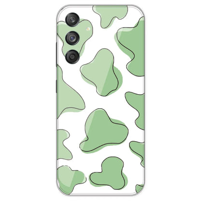 Green Cow Print - Clear Printed Silicone Case For Samsung Galaxy M55