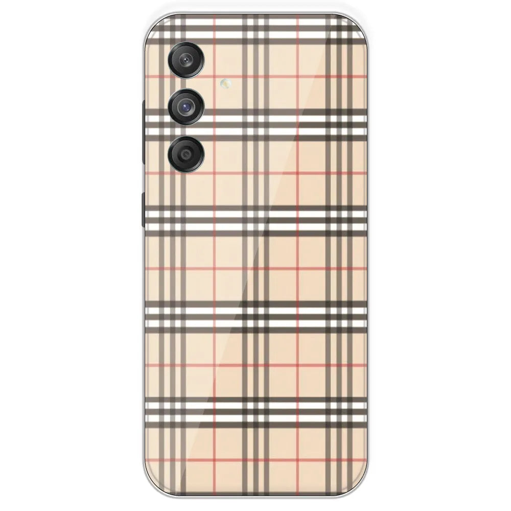 Yellow Checks - Printed Silicone Case For Samsung Galaxy M55