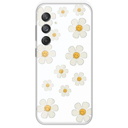 Smile Flowers - Clear Printed Silicone Case For Samsung Galaxy M55