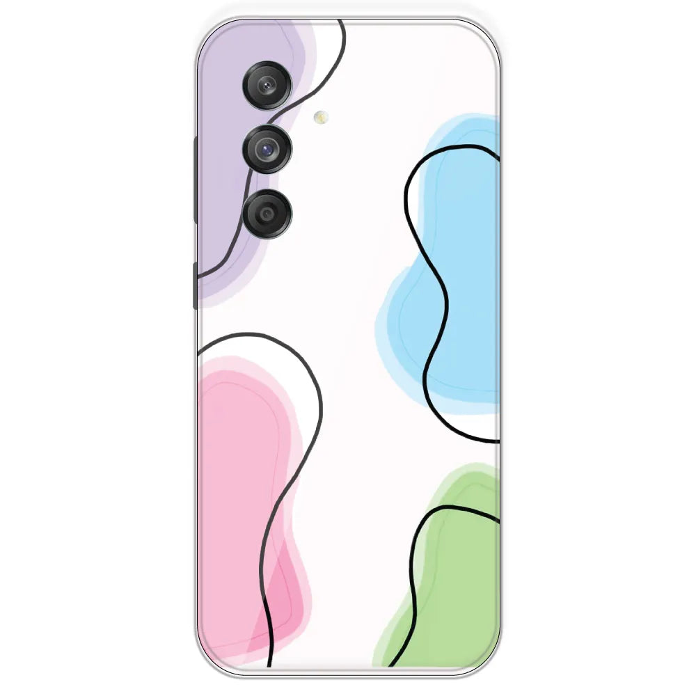Rainbow Cow Print - Clear Printed Silicone Case For Samsung Galaxy M55