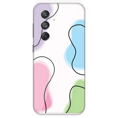Rainbow Cow Print - Clear Printed Silicone Case For Samsung Galaxy M55