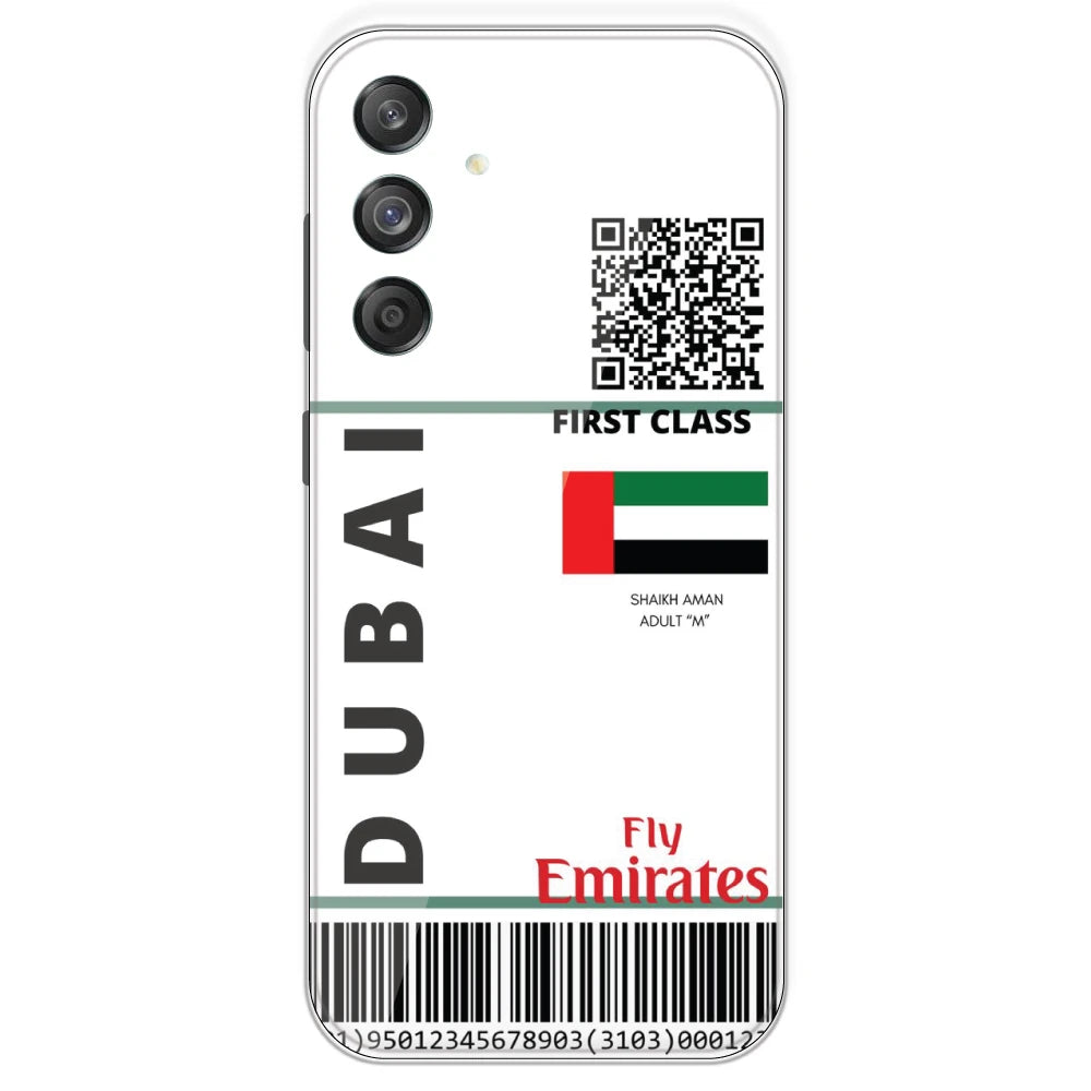 Dubai Ticket - Clear Printed Silicone Case For Samsung Galaxy M55